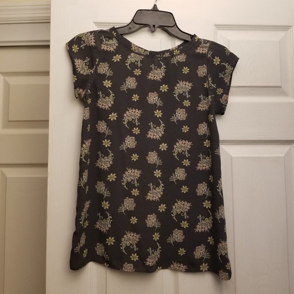 Loft Grey Floral Top in XXSP